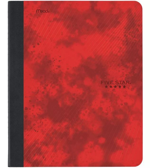 Photo 1 of  12 of the Five Star College Ruled Composition Notebook Red

