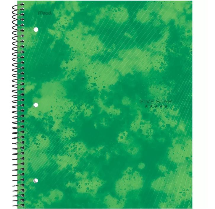 Photo 1 of 12 pack of Five Star 1 Subject College Ruled Spiral Notebook Green

