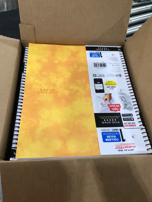 Photo 2 of 12 of the Five Star 1 Subject College Ruled Spiral Notebook Yellow