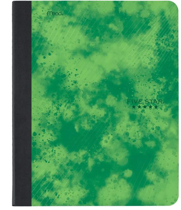 Photo 1 of 12 OF THE Five Star College Ruled Composition Notebook Green

