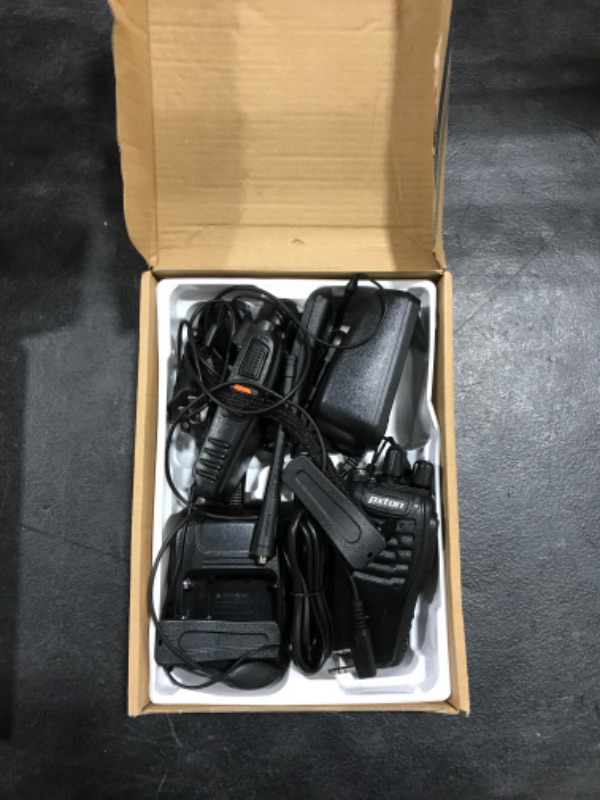 Photo 2 of pxton Walkie Talkies Rechargeable Long Range Two-Way Radios with Earpieces,2-Way Radios UHF Handheld Transceiver Walky Talky with Flashlight Li-ion Battery and Charger?2 Pack?
