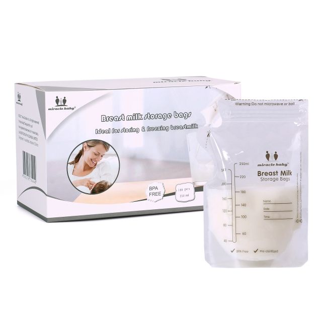 Photo 1 of Breastmilk Storage Bags with Double Zipper Seal and Convenient Pour Spout for Storing and Freezing Breastmilk,Self Standing