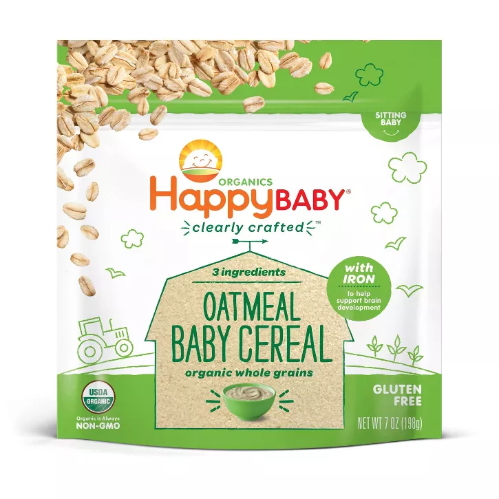 Photo 1 of (6 pack) Happy Family Clearly Crafted Oatmeal Baby Cereal - 7oz


