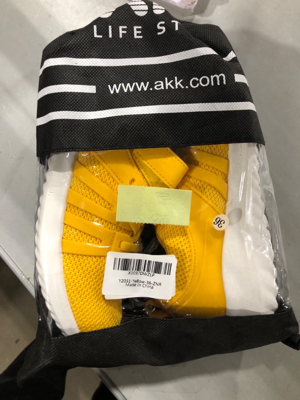 Photo 1 of Akk Kids Sneakers Running Tennis Athletic Gym Shoes for Boys Girls (Toddler/Little Kid/Big Kid) Yellow Size 4.5 size 26
