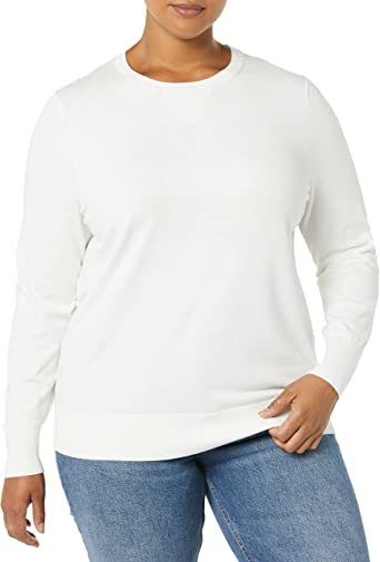 Photo 1 of Daily Ritual Women's Fine Gauge Stretch Crewneck Pullover Sweater
