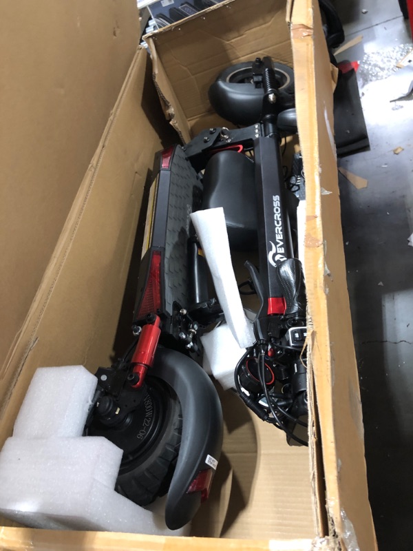 Photo 4 of EVERCROSS H5 Electric Scooter, Electric Scooter for Adults with 800W Motor, Up to 28MPH & 25 Miles-10'' Solid Tires, Scooter for Adults with Seat & Dual Braking, Folding Electric Scooter for Adults