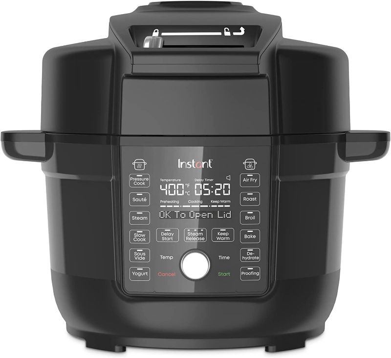 Photo 1 of Instant Pot Duo Crisp Ultimate Lid, 13-in-1 Air Fryer and Pressure Cooker Combo, Sauté, Slow Cook, Bake, Steam, Warm, Roast, Dehydrate, Sous Vide, & Proof, App With Over 800 Recipes, 6.5 Quart