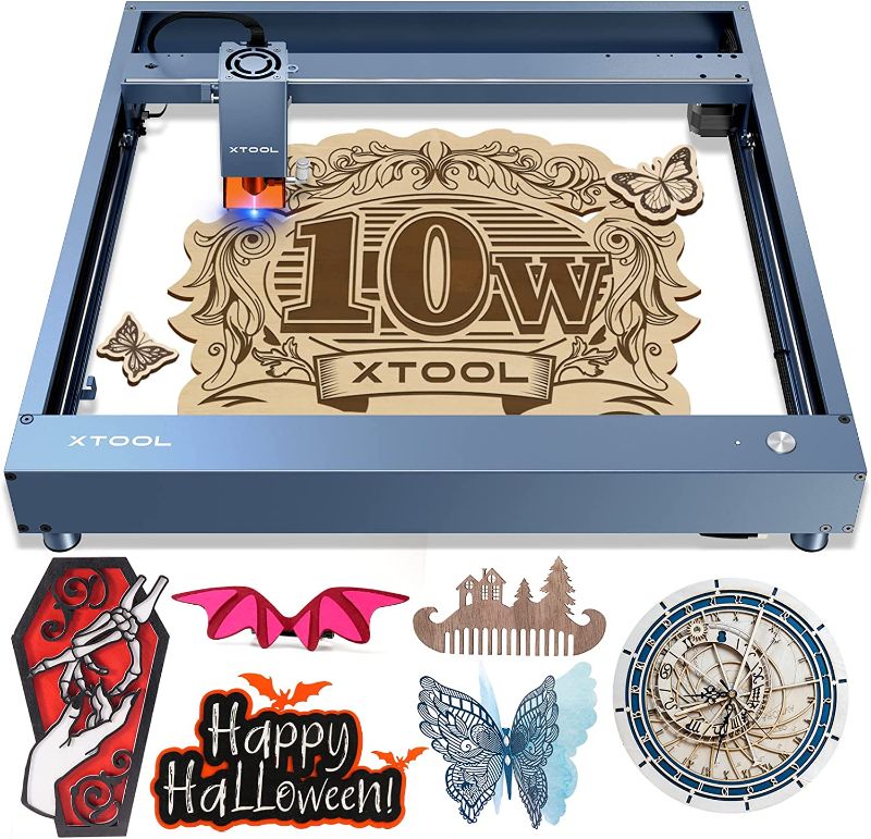 Photo 1 of xTool D1 Pro Upgraded Laser Engraver with Rotary, 10W Output Power DIY Laser Cutter, 60W Higher Accuracy Laser Engraving Machine, Laser Engraver for Wood and Metal, Paper, Fabric, Acrylic