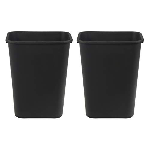 Photo 1 of AmazonCommercial 10 Gallon Commercial Office Wastebasket, Black, 2-Pack