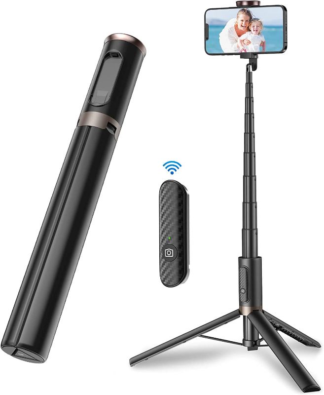 Photo 1 of TONEOF 60" Cell Phone Selfie Stick Tripod,Smartphone Tripod Stand All-in-1 with Integrated Wireless Remote,Portable,Lightweight,Tall Extendable Phone Tripod for 4''-7'' iPhone and Android Phones