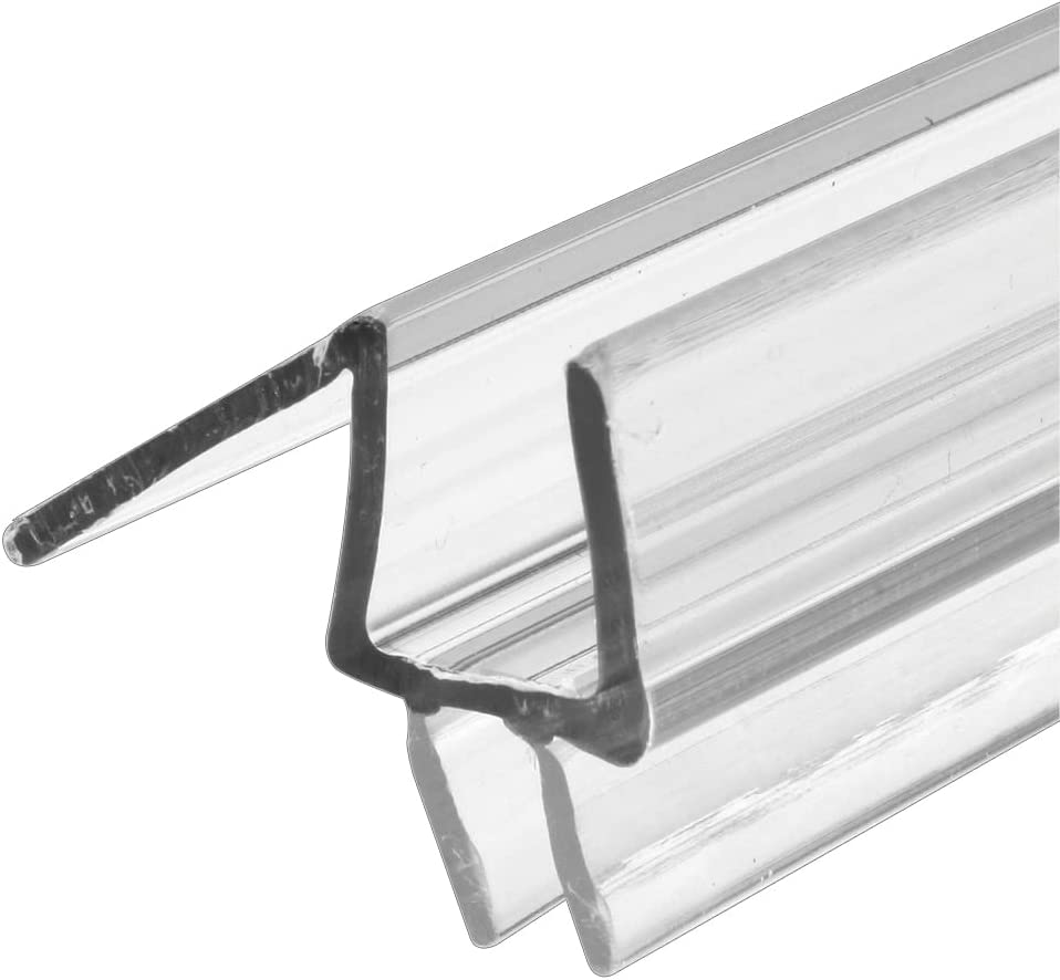 Photo 1 of Prime-Line M 6258 Frameless Shower Door Bottom Seal – Stop Shower Leaks and Create a Water Barrier (3/8” x 36”, Clear Vinyl)