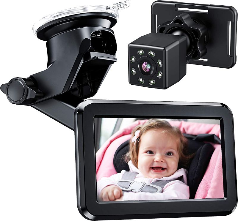 Photo 1 of Itomoro Baby Car Mirror, Back Seat Baby Car Camera with HD Night Vision Function Car Mirror Display, Reusable Sucker Bracket, Wide View, 12V Cigarette Lighter, Easily Observe the Baby’s Move
