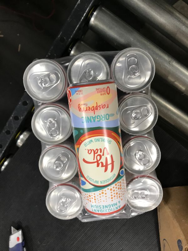 Photo 2 of HyVida Organic Raspberry Flavored Sparkling Water 12 Pack - Zero Calorie Sugar Free Drinks w/Powerful Antioxidants & Magnesium Electrolytes Canned Hydrogen Water - 12oz Carbonated Water Energy Drink