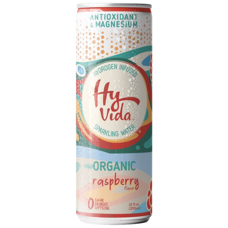 Photo 1 of HyVida Organic Raspberry Flavored Sparkling Water 12 Pack - Zero Calorie Sugar Free Drinks w/Powerful Antioxidants & Magnesium Electrolytes Canned Hydrogen Water - 12oz Carbonated Water Energy Drink
