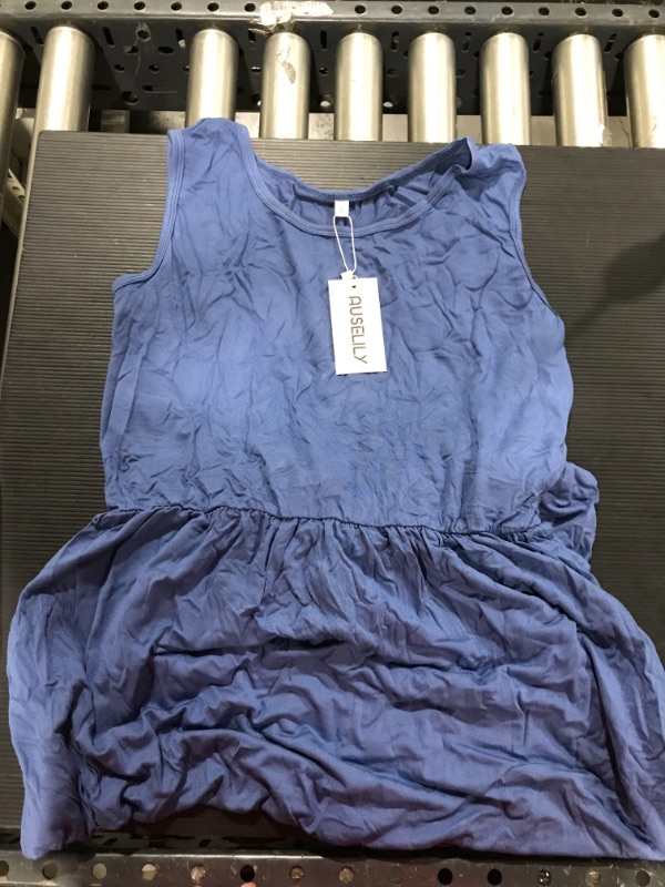 Photo 1 of AUSELILY Women's Summer Sleeveless Loose Plain Maxi Dress Casual Long Dress with Pockets SIZE 2XL