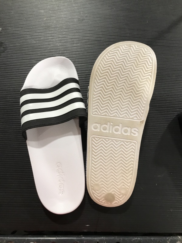 Photo 1 of ADDIDAS SLIDES WHIT AND BLACK SIZE 10