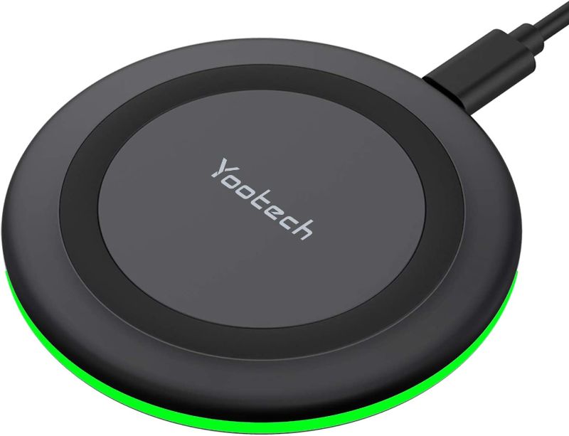Photo 1 of Yootech Wireless Charger,10W Max Fast Wireless Charging Pad Compatible with iPhone 14/14 Plus/14 Pro/14 Pro Max/13/13 Mini/SE 2022/12/11/X/8,Samsung Galaxy S22/S21/S20,AirPods Pro 2(No AC Adapter)