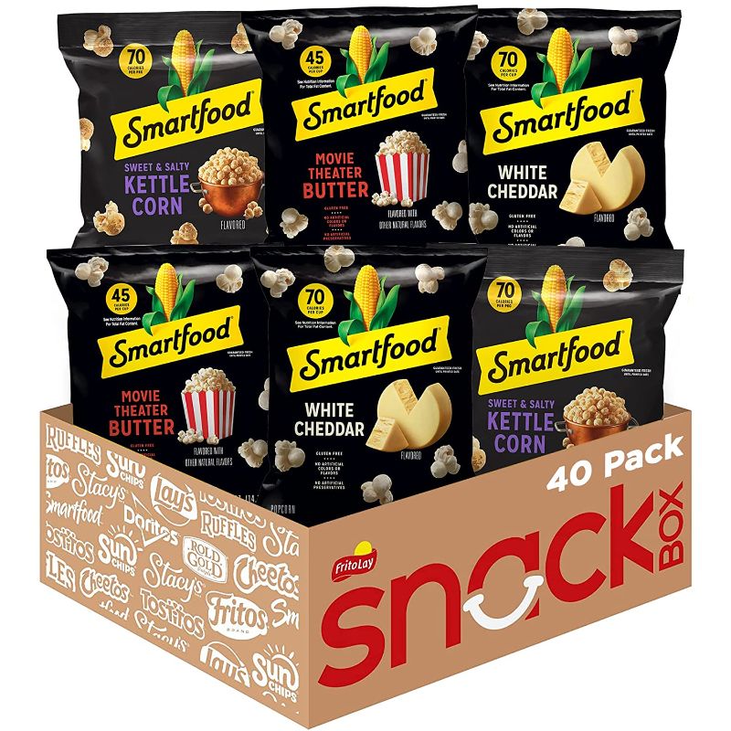 Photo 2 of ***EXPIRED*** Smart Popcorn 
Smartfood White Cheddar Flavored Popcorn, 0.625 Ounce (Pack of 18)