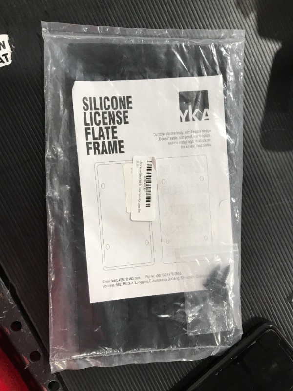 Photo 1 of 1 Pack Silicone Carbon Fiber Texture License Plate Frame Cover Front/Rear Tag Holder Rust-Proof Rattle-Proof Weather-Proof with Plates Stainless Steel Screws, Screw Caps for Car License Plate
