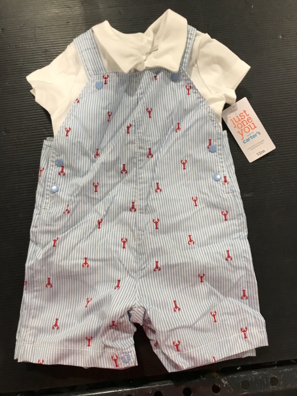 Photo 2 of Baby Boys' Lobster Striped Top & Bottom Set - Just One You® Made by Carter's Blue SIZE 12M
