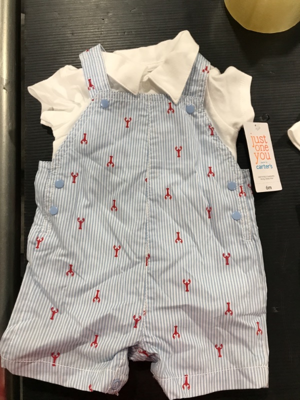 Photo 2 of Baby Boys' Lobster Striped Top & Bottom Set - Just One You® Made by Carter's Blue SIZE 6M
