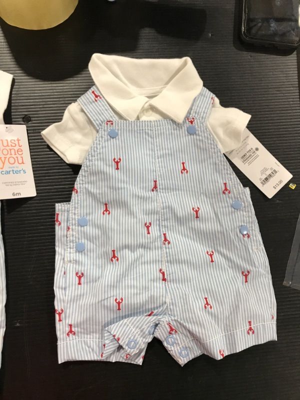Photo 2 of Baby Boys' Lobster Striped Top & Bottom Set - Just One You® Made by Carter's Blue  SIZE NB

