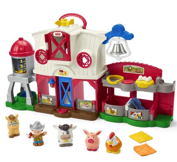 Photo 1 of Fisher-Price Little People Farm Toy, Toddler Playset with Lights Sounds and Smart Stages Learning Content, Caring for Animals Farm