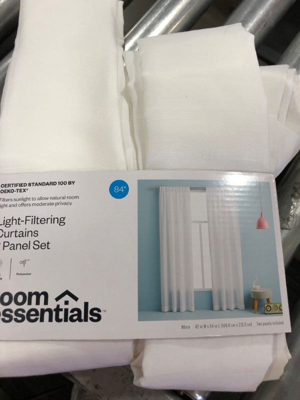 Photo 2 of 2pk 42"x84" Light Filtering Window Curtain Panels - Room Essentials™
