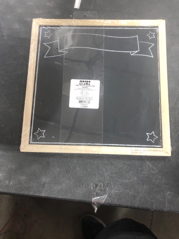 Photo 1 of 12" x 12" First day of School Square Sign with Wood border - Mondo Llama™

