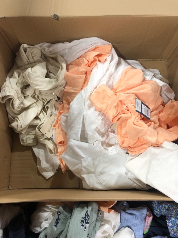 Photo 2 of BOX OF MISC CLOTHES OF VARIOUS SIZES COLORS AND STYLES