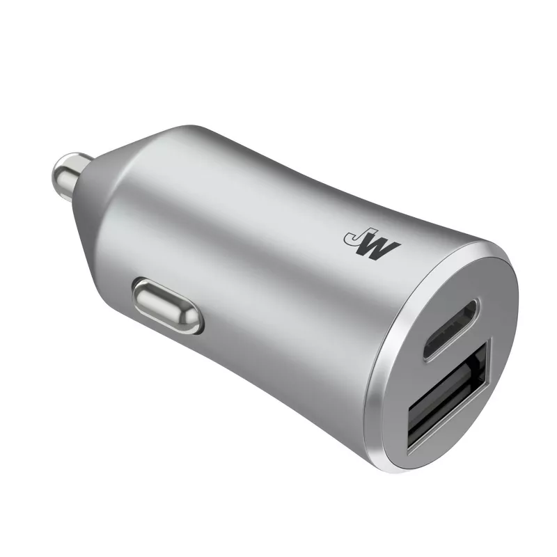 Photo 1 of Just Wireless 3.4A Dual Port USB-A and USB-C Car Charger - Gray


