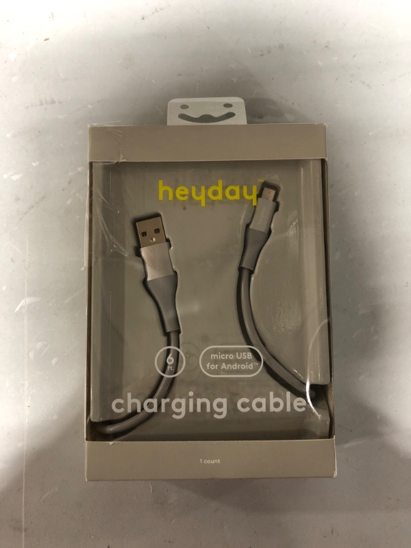 Photo 2 of heyday 6' Micro-USB to USB-A Round Cable - Cool Gray/Silver