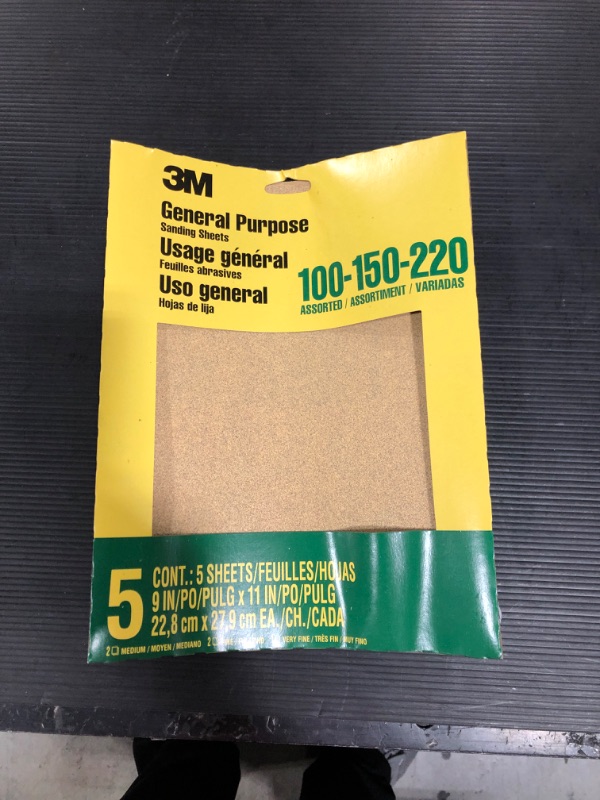 Photo 2 of 3M 11 in. L X 9 in. W 150 Grit Aluminum Oxide Sandpaper 1 pk