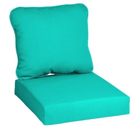 Photo 1 of 24 in. x 22 in. CushionGuard Sea Glass Deep Seating Outdoor Lounge Chair Cushion
