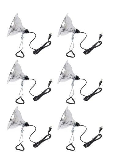 Photo 1 of 6 Pcs Clamp Lamp Light With 8.5 Inch Aluminum Reflector& 6' 18-2 SPT-2 Cord Up To 150W, E26, Simple Deluxe
