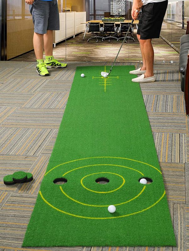 Photo 1 of 2-FNS Golf Putting Mat Game Set, Golf Putting Green Game Set with 4 Golf Balls,Golf Training Mat for Indoor Outdoor
