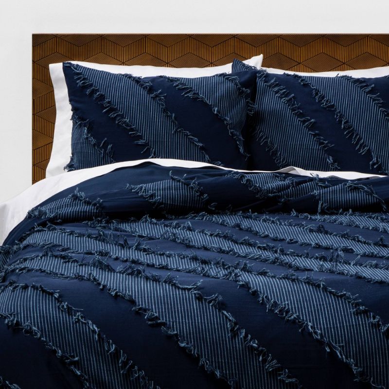 Photo 1 of 3pc Diagonal Textured Duvet & Sham Set - Opalhouse™
