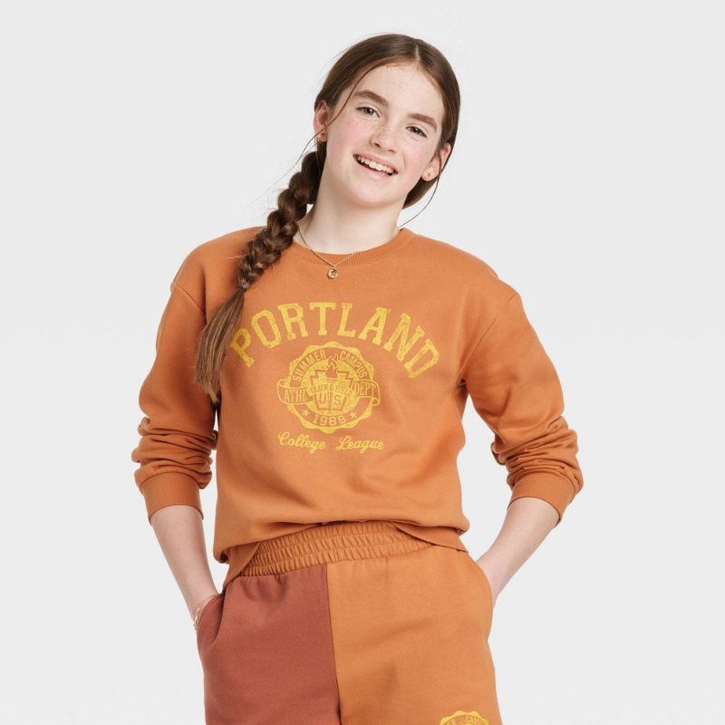 Photo 1 of Kids' Oversized Sweatshirt - Art Class Burnt Orange M
