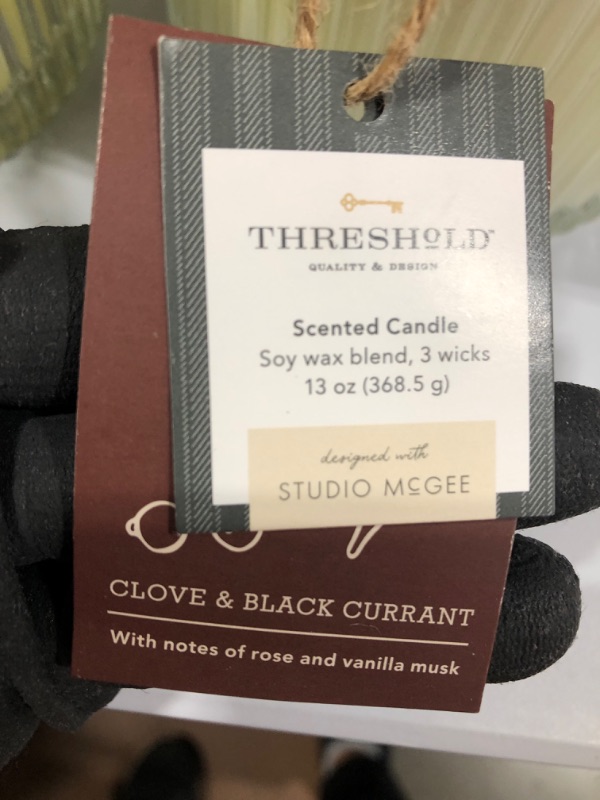 Photo 2 of 3- 13oz 3-Wick Glass Clove and Black Currant Candle White - Threshold™ designed with Studio McGee

