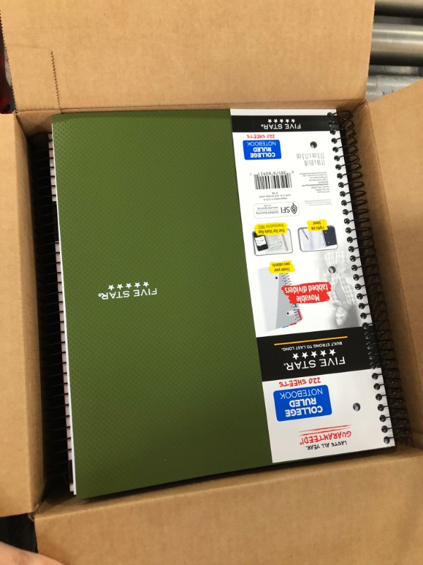 Photo 2 of 6 pack of Five Star 220 sheet College Ruled 1 Subject Spiral Notebook  VARIETY OF COLORS 