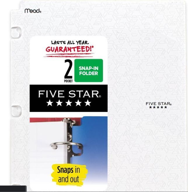 Photo 1 of 36 Five Star Poly Portfolio Snap In 2 Pocket variety of colors 
