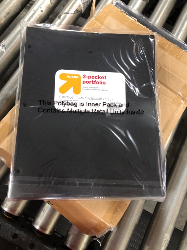 Photo 2 of box lot of 2 Pocket Plastic Folder Black - up  up