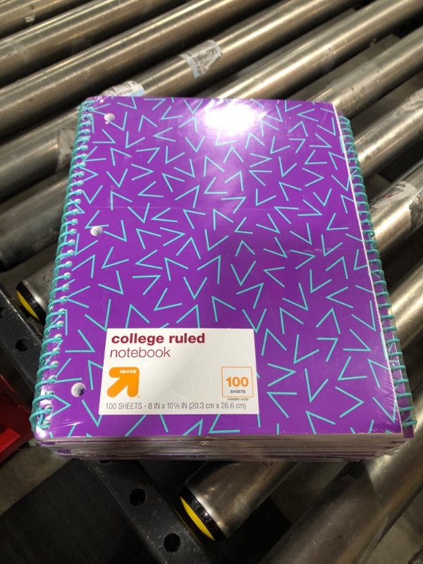 Photo 2 of 12 PACK OF College Ruled 1 Subject Spiral Notebook Purple Arrow - up & up™

