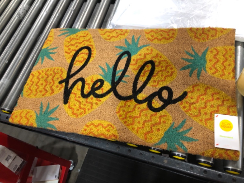 Photo 2 of 16x26 Hello Pineapples Doormat Yellow - Sun Squad