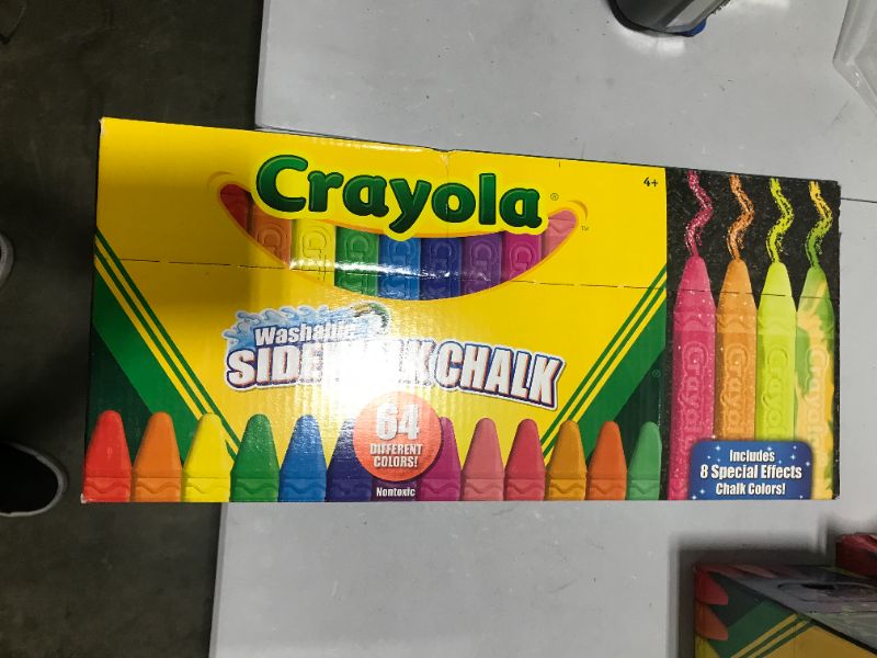 Photo 2 of Crayola CYO512064 Washable Sidewalk Chalk, 64 Count - Assorted
