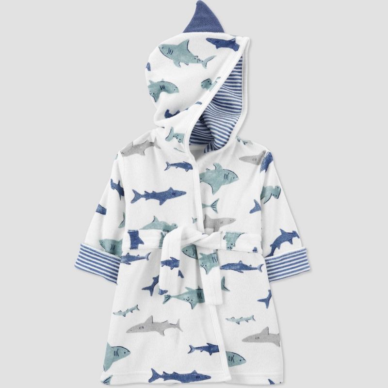 Photo 1 of Baby Boys' Shark Bath Robe - Just One You® Made by Carter's White/Blue
0-9MONTHS