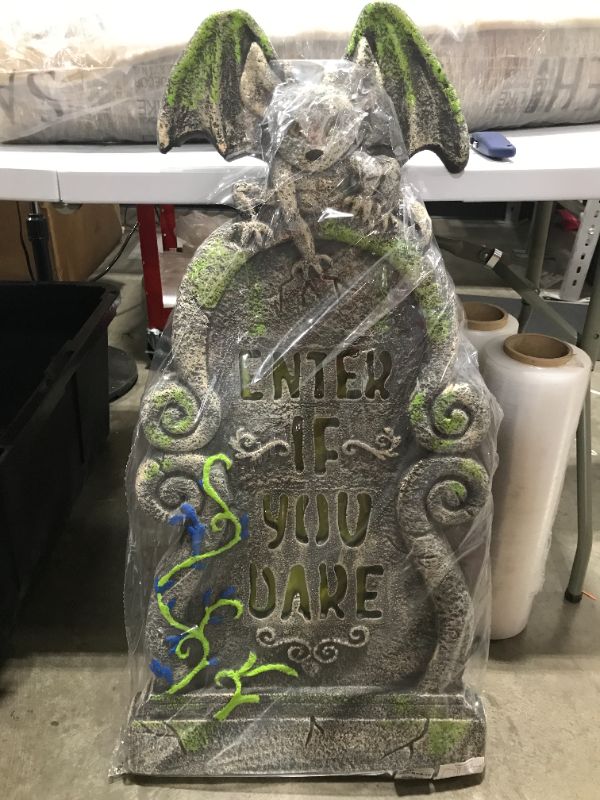 Photo 2 of 36" Lit Enter if You Dare Halloween Decorative Tombstone - Hyde & EEK! Boutique