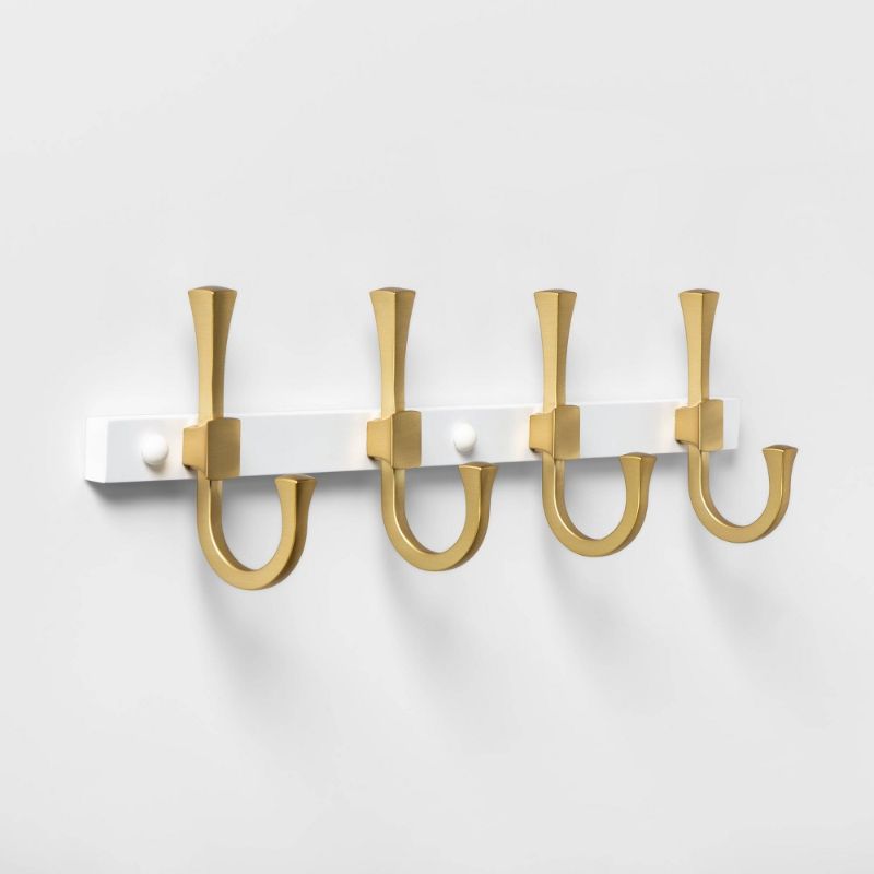 Photo 1 of 18" Flared J Hook Rail Brass/White - Threshold
