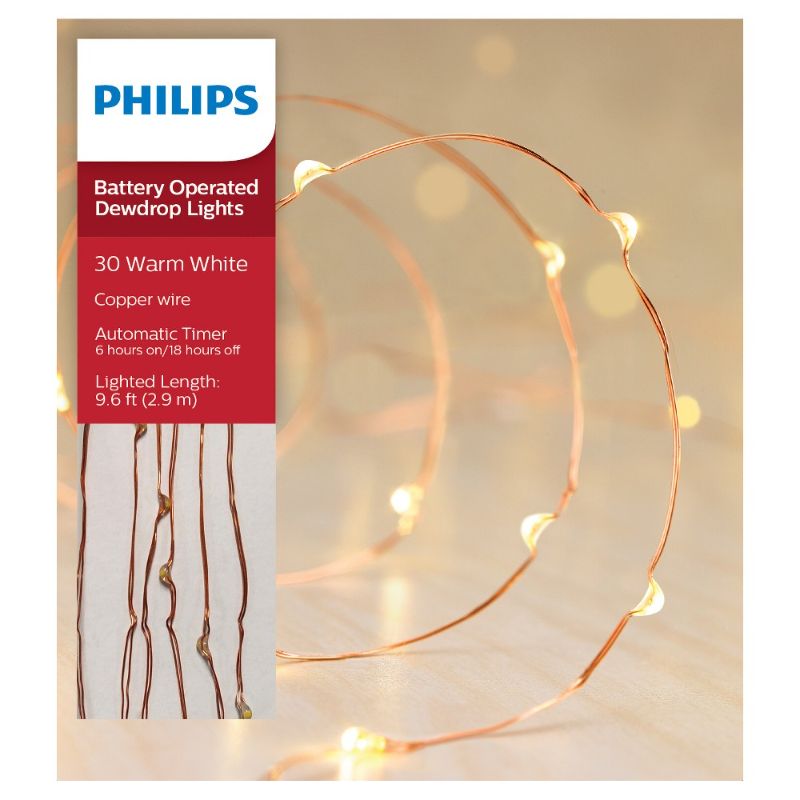 Photo 1 of 30ct Christmas Battery Operated LED String Fairy Lights Warm White Copper Wire - Wondershop, 2pk
