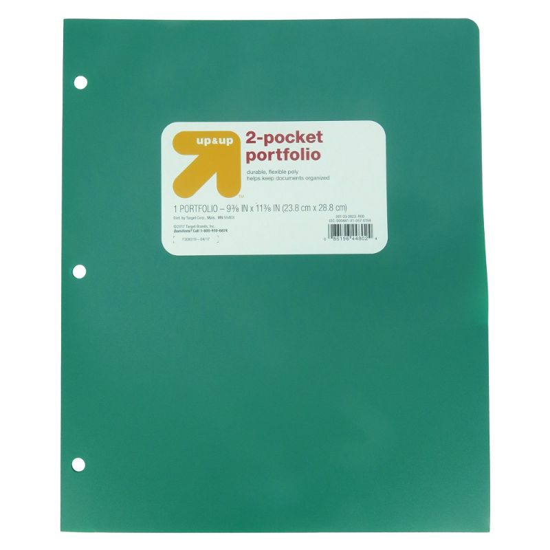 Photo 1 of 2 Pocket Plastic Folder Green - up&up 10 pack